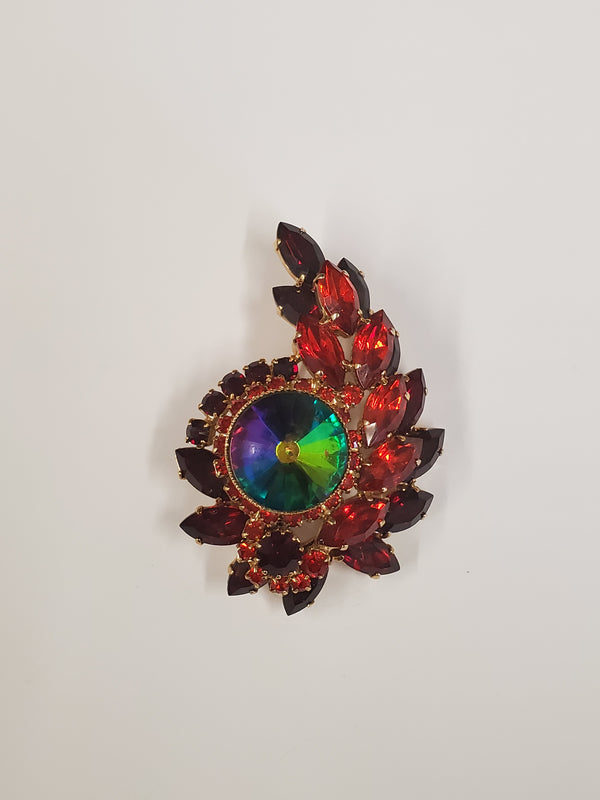 Red and Blue  Blossom Pin