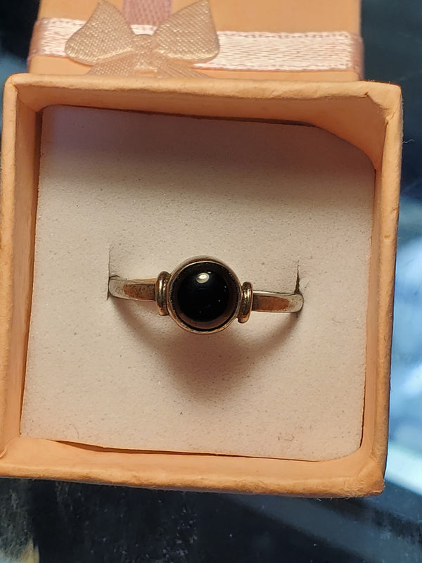 Silver Ring with black stone