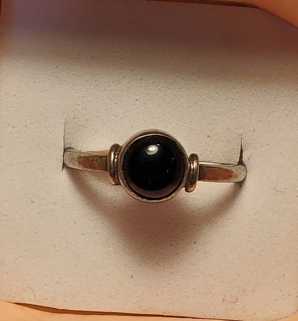 Silver Ring with black stone