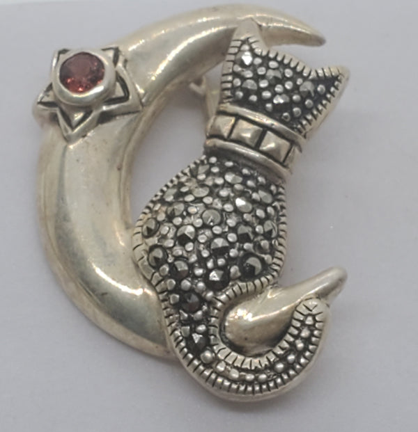 Silver Cat Pin