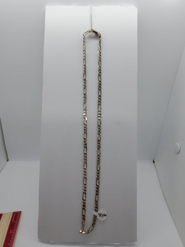 Silver link chain necklace #D