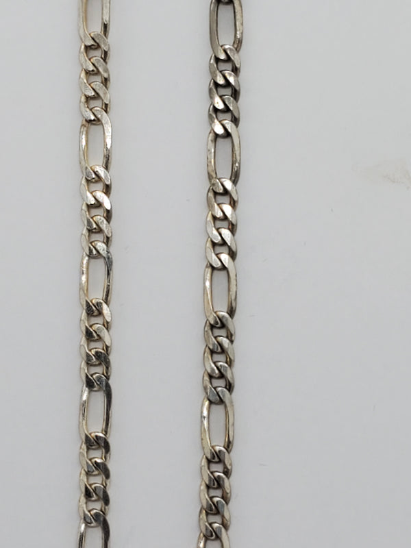 Silver link chain necklace #D