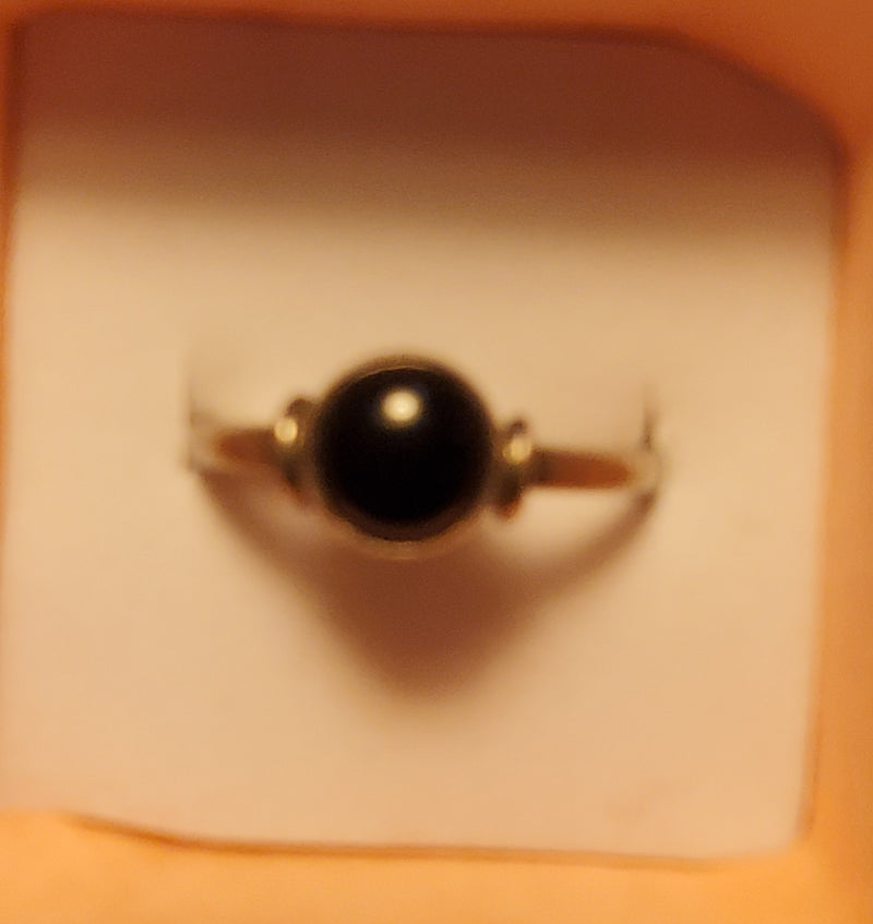 Silver Ring with black stone