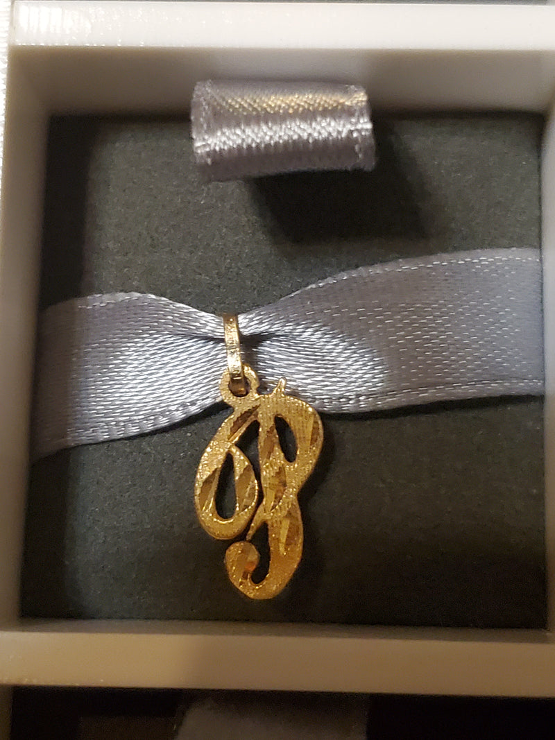 14k Gold Letter P charm